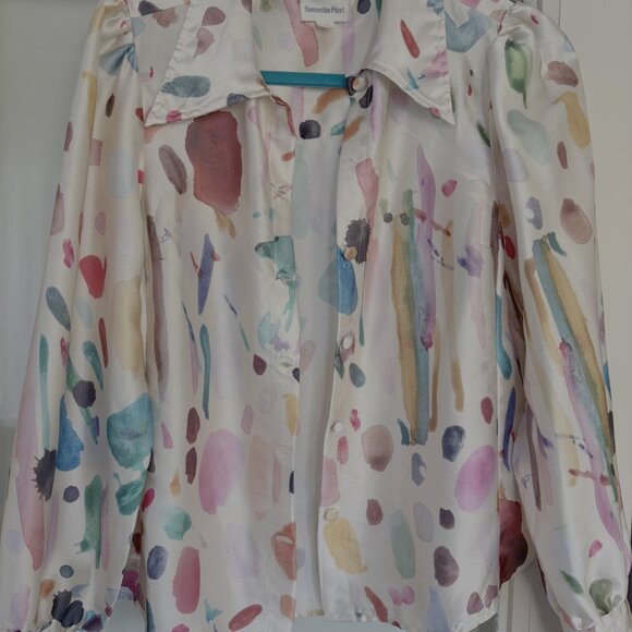 Samantha Pleet Enchantment Blouse | Palette Abstract Print Size Small - Picture 4 of 4